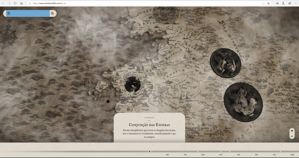 The Witcher Mapa Conjunção das esferas cronologia