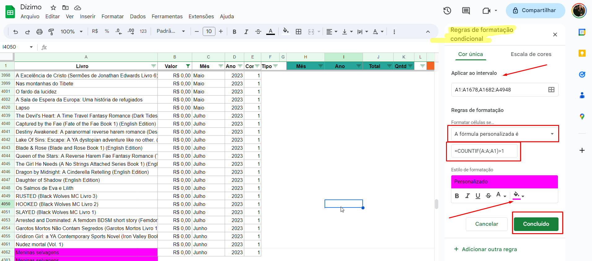 realcar celuladas duplicadas excel libreoofice google sheets 07