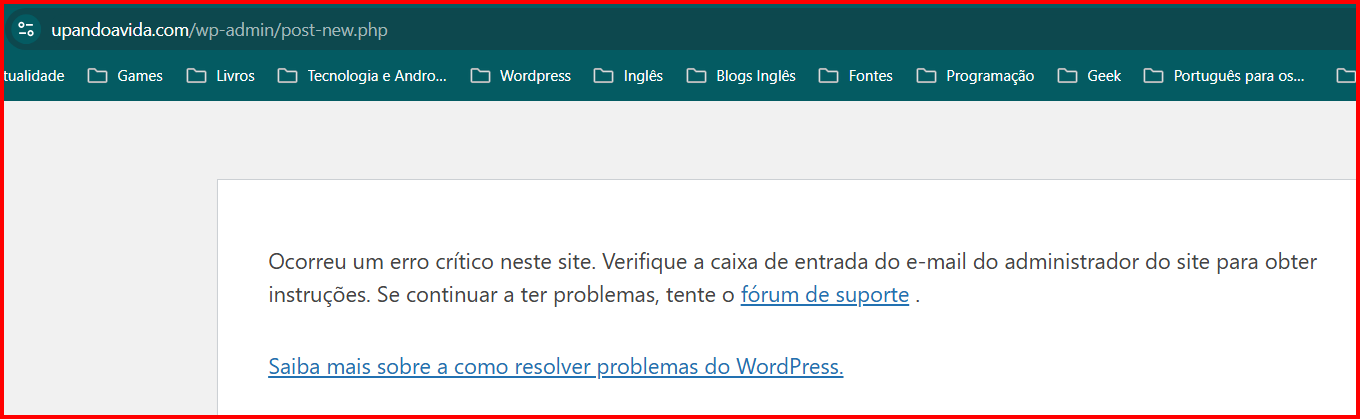 erro ao adicionar novo post blog