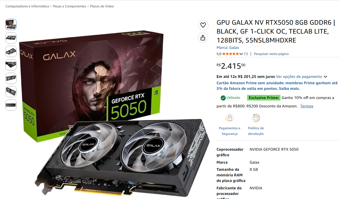 GALAX GeForce RTX 5050 (8 GB GDDR6)