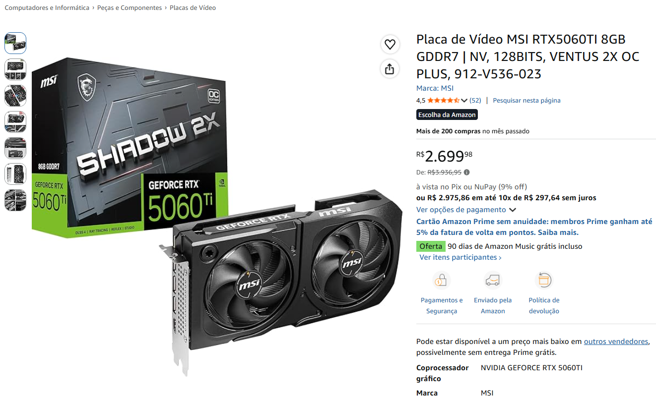 MSI GeForce RTX 5060 Ti Ventus 2X OC Plus