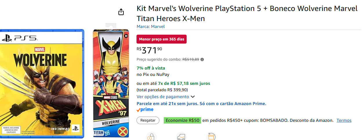 wolverine ps5 + boneco 2